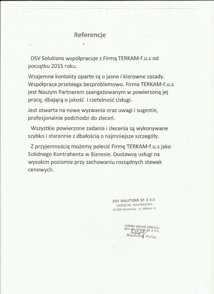 Referencja klienta 1